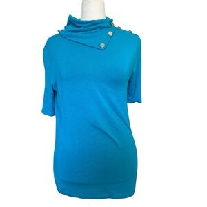 Michael Michael Kors Turquoise Cowl Neck Top Size Small